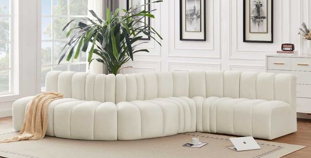 Meridian Furniture Arc 6-Piece Cream Upholstered Modular Sectional-3