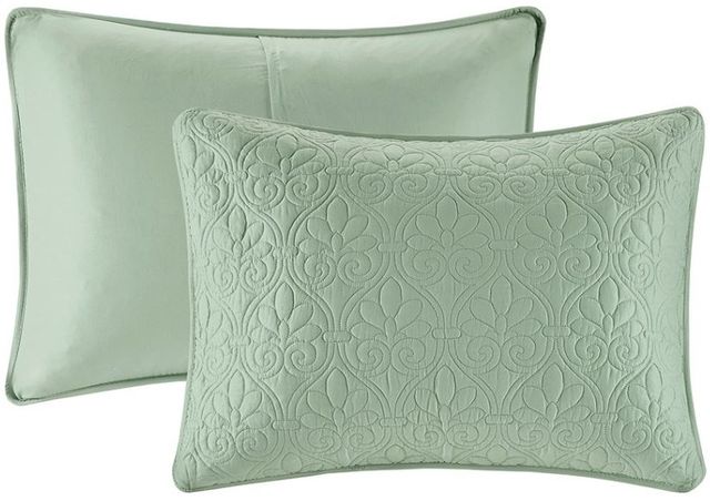 Olliix by Madison Park Quebec Green King/California King Reversible Coverlet Set-1