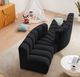 Meridian Furniture Arc 4-Piece Black Velvet Sectional-4