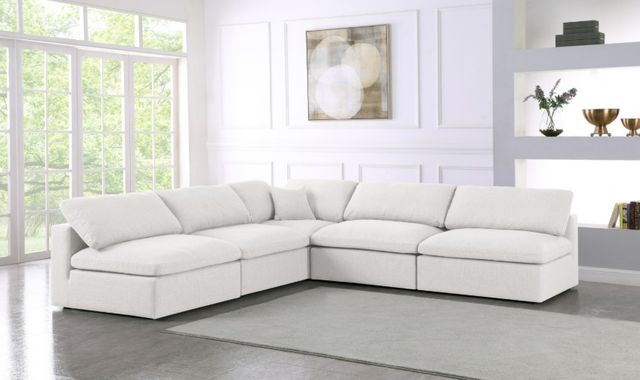 Meridian Furniture Serene 5-Piece Cream 118" Modular Sectional-3