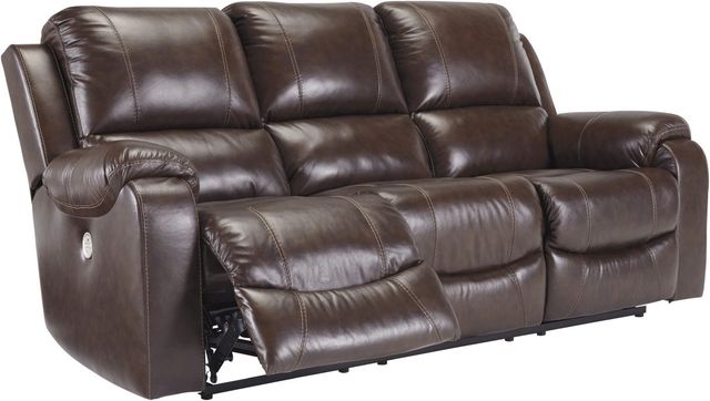 Signature Design by Ashley® Rackingburg Mahogany Power Reclining Sofa-0