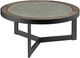 Hammary® Graystone Rustic Dark Cocktail Table with Wrought Iron Metal Base-0