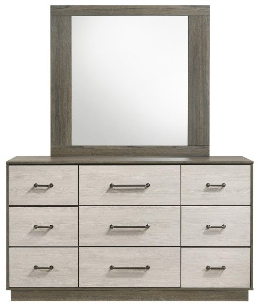 Coaster® Fenwick Almond/Gray Oak Dresser and Mirror-1