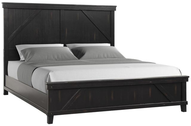 Bernards Spruce Creek 4-Piece Black Queen Panel Bed Set-1