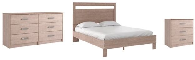 Signature Design by Ashley® Flannia 3-Piece Gray Queen Platform Bed Set-0