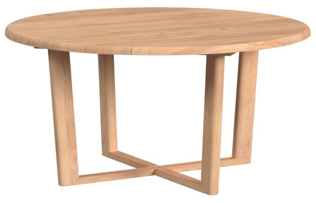 Sunset West Natural Teak 56'' Round Outdoor Dining Table-0