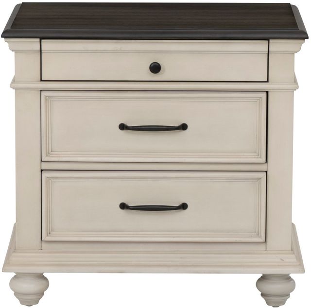Powell® Carrington Antique White/Brown Nightstand-3