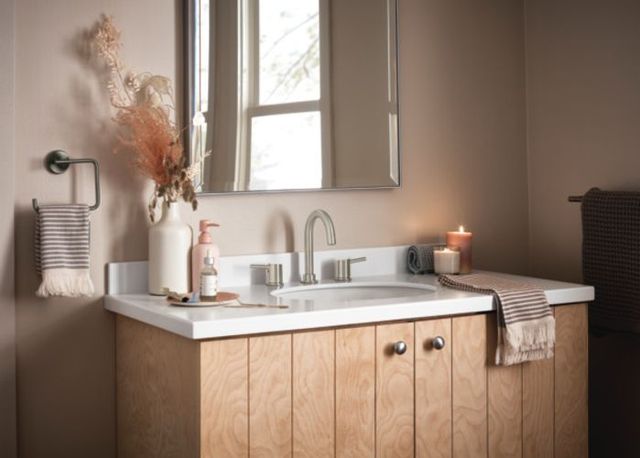 Peerless Precept® Brushed Nickel 2-Handle Widespread Bath Faucet-3