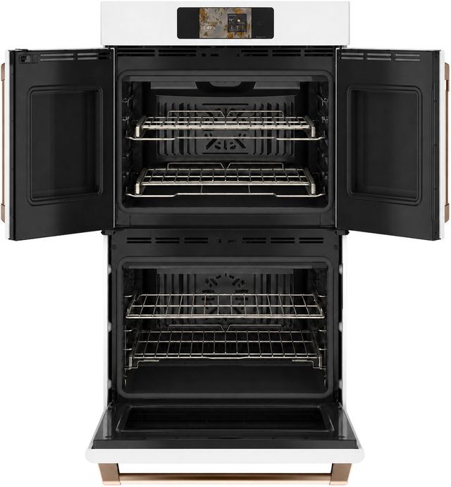 Café™ Professional Series 30” Matte White Smart Double Electric Wall Oven with French Doors-1