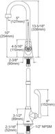 Elkay Chrome Single Hole Single Control Faucet with 5" Gooseneck Spout and 6" Wristblade Handle-1