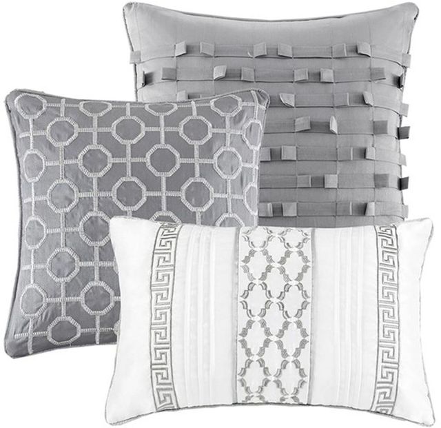 Olliix by Madison Park Grey Queen Bennett 7 Piece Comforter Set-1