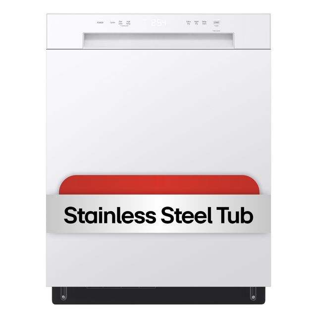 LG 24" White Front Control Built-In Dishwasher-3