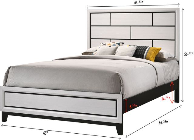 Crown Mark Akerson Chalk Queen Panel Bed-3