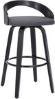 Armen Living Sonia Black Brushed/Gray Swivel Bar Stool-0