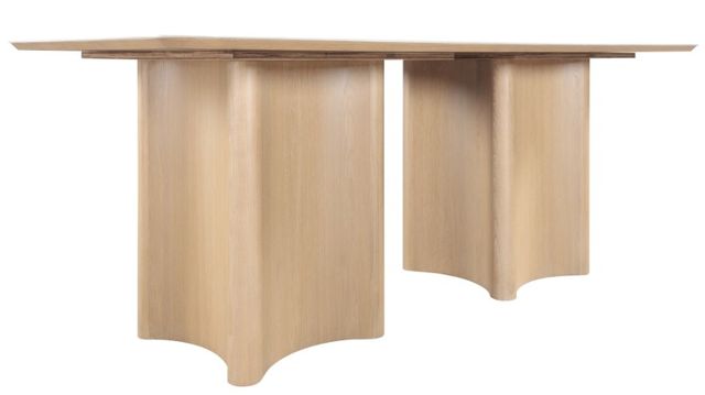 Meridian Furniture Corvina Travertine Rectangular Dining Table with Natural Base-1