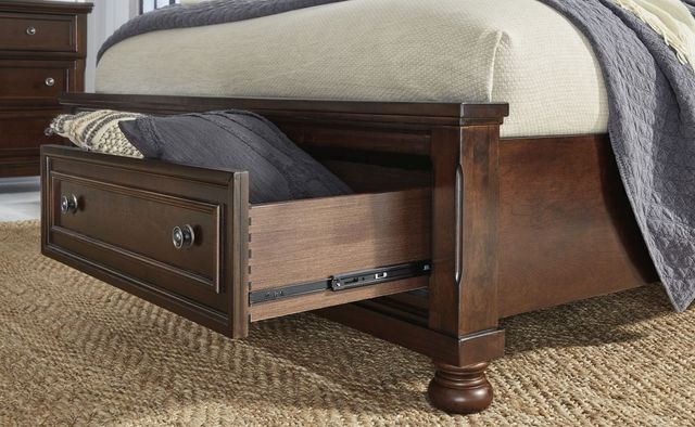 Millennium® by Ashley® Porter Rustic Brown Queen Sleigh Storage Bed-7
