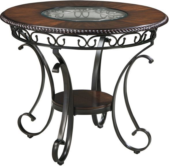 Signature Design by Ashley® Glambrey Glass Insert Brown Counter Height Dining Table-0