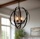 YHD Spherical Matte Black 6-Light Chandelier-1
