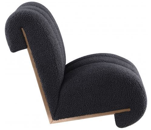 Meridian Furniture Swoon Black/White Oak Faux Sheepskin Accent Chair-2