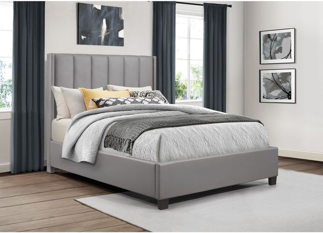 Mazin Furniture Anson Gray Eastern King Panel Bed-2