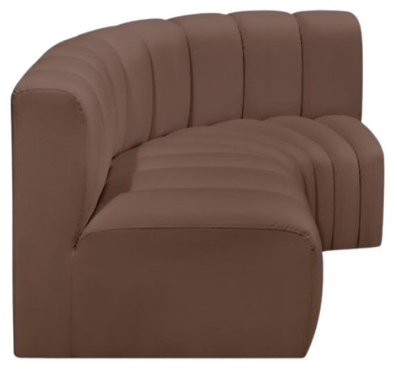 Meridian Furniture Arc 3-Piece Brown Vegan Leather Sectional-2