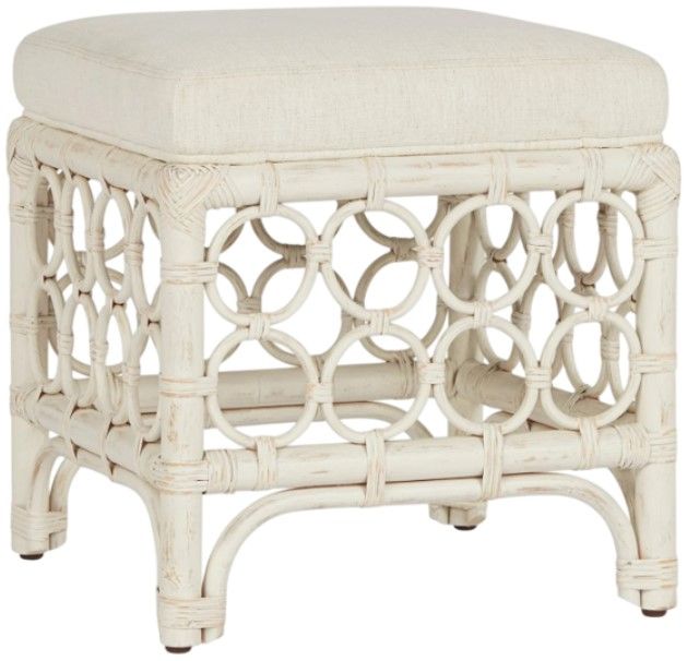 Universal Explore Home™ Getaway Coastal Living Home Rattan Egret/Nomad Snow Stool-0