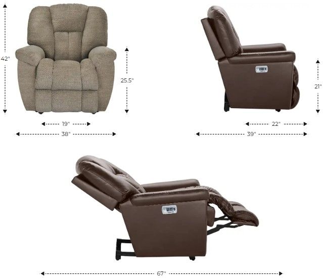 La-Z-Boy® Maverick Brownstone Power Wall Recliner with Headrest and Lumbar-2