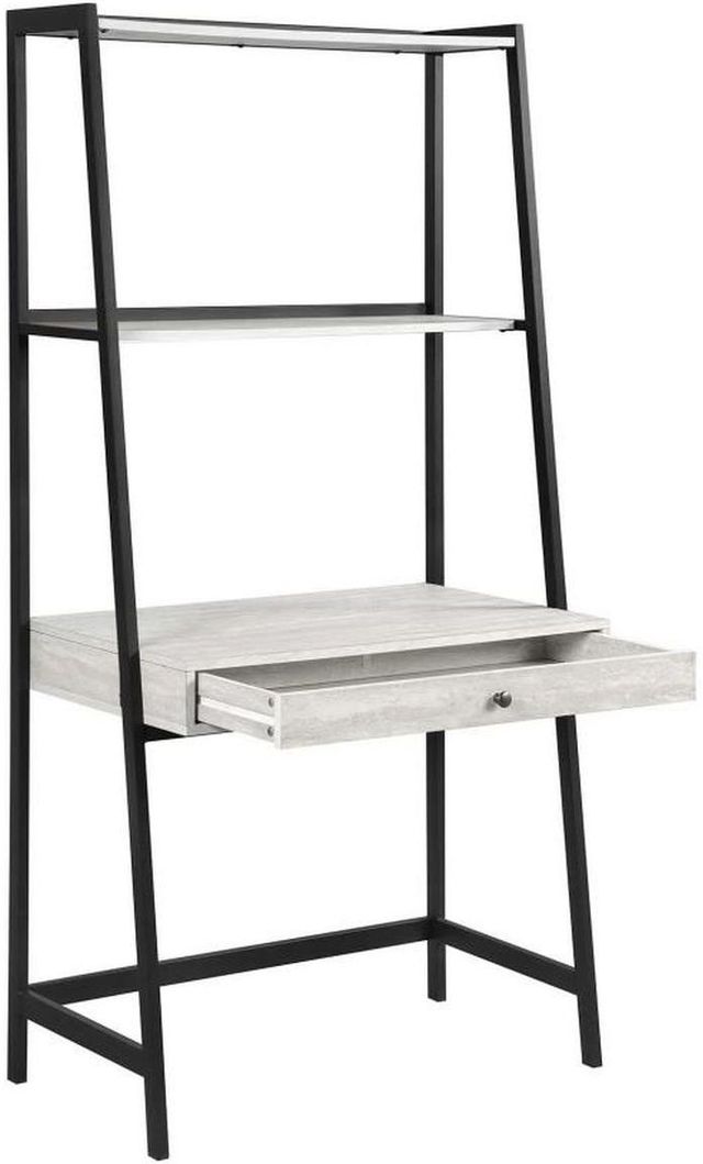 Coaster® Pinckard 3-Piece Black/Grey Stone Herringbone Ladder Desk Set-2