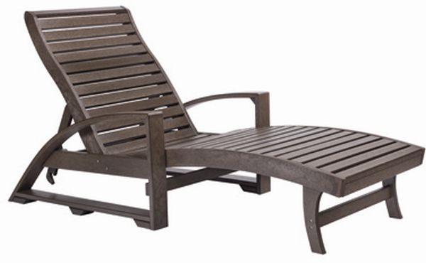 C R Plastic St. Tropez Chocolate Chaise Lounge with Hidden Wheels-0