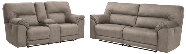 Benchcraft® Cavalcade 2-Piece Slate Power Reclining Living Room Seating Set-0