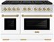 ZLINE Paramount Series Autograph Edition 48" Stainless Steel Pro Style Dual Fuel Range with White Matte Door and Champagne Bronze Accents-0