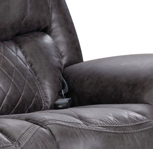 HomeStretch Daytona Black Double Power Reclining Sofa-2