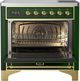 Ilve® Majestic III 36" Emerald Green Pro Style Induction Range with Solid Door and Brass Trim-1