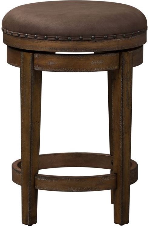 Liberty Furniture Aspen Skies Weathered Brown Swivel Bar Stool-1
