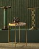 Currey & Company Gavin Antique Brass Accent Table with Green Base-4