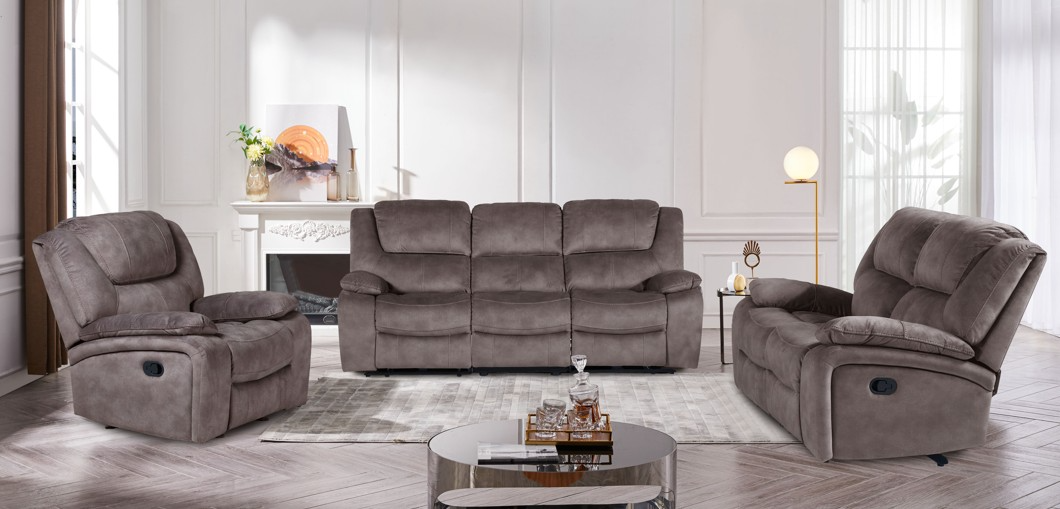 CMC Upholstery Franklin Aspen Walnut Manual Glider Recliner