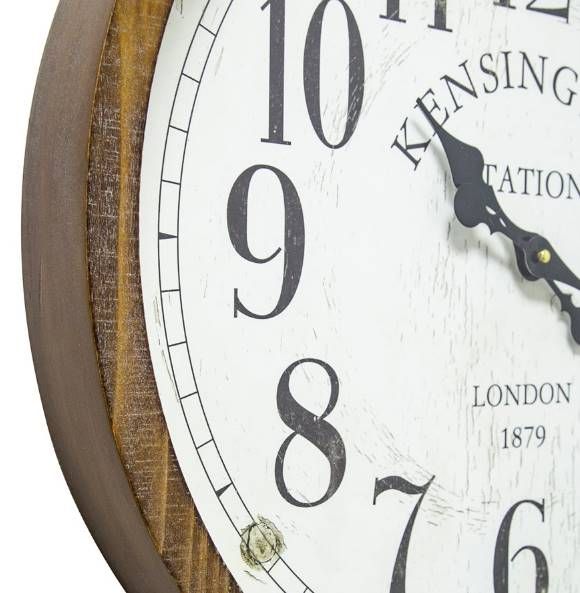 YHD Brown Kensington Station Pocket Watch Style Wall Clock-3
