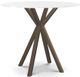 Amisco Customizable Asterisk White Glass Round Bar Table with Starburst Stand-0