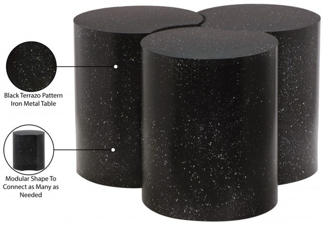 Meridian Furniture Dimple 3-Piece Black 20'' Modular Nesting Coffee Table Set-2
