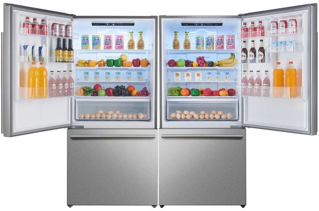 FORNO® Milano 62 in. 34.4 Cu. Ft. Stainless Steel Bottom Freezer Refrigerator-1