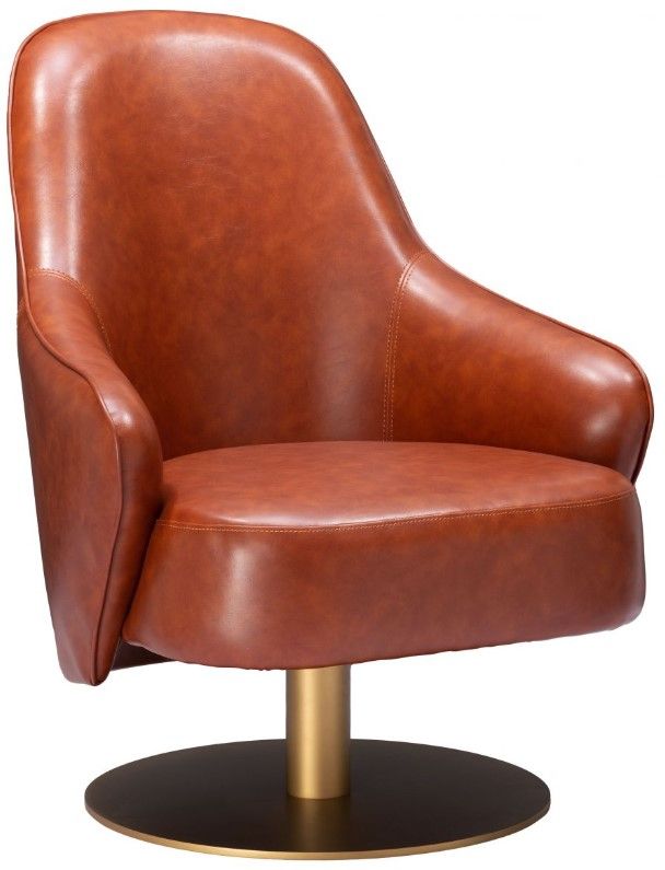 Zuo® Modern Withby Brown Accent Swivel Chair-0
