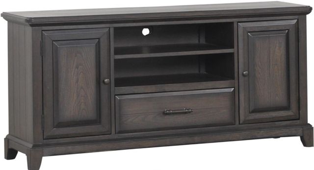 Bernards Bellamy Lane Brown Entertainment Console with Power Box-0