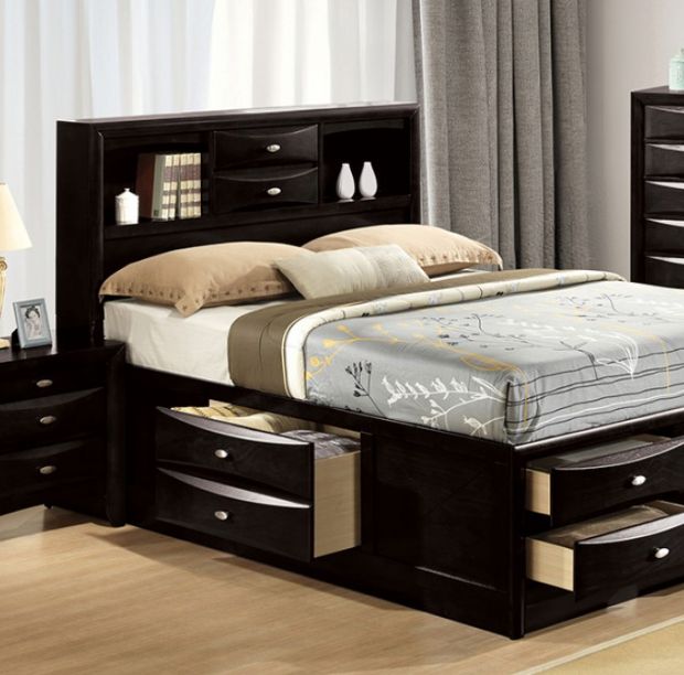 Furniture of America® Zosimo 4-Piece Black Queen Bedroom Set-1