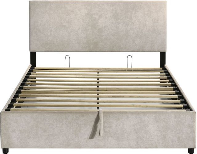 Coaster® Reeves Beige Queen Hydraulic Storage Panel Bed-3