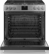 Café™ 30" Platinum Glass Slide-In Gas Range