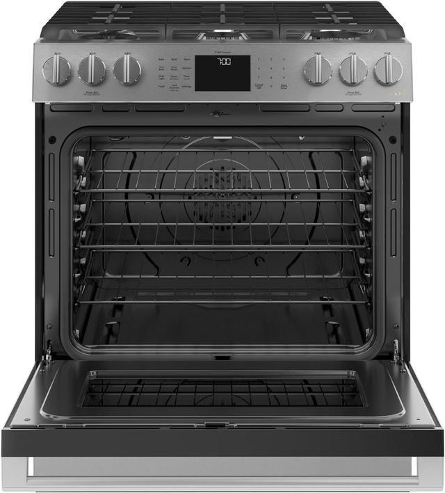Café™ 30" Platinum Glass Slide In Gas Range-1