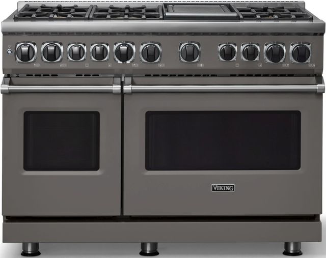 Viking® 7 Series 48" Damascus Gray Pro Style Dual Fuel Range with 12" Griddle-0