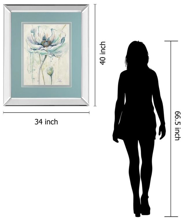 Classy Art Fresh Poppies Il by Patricia Pinto Mirror Framed Wall Art-2