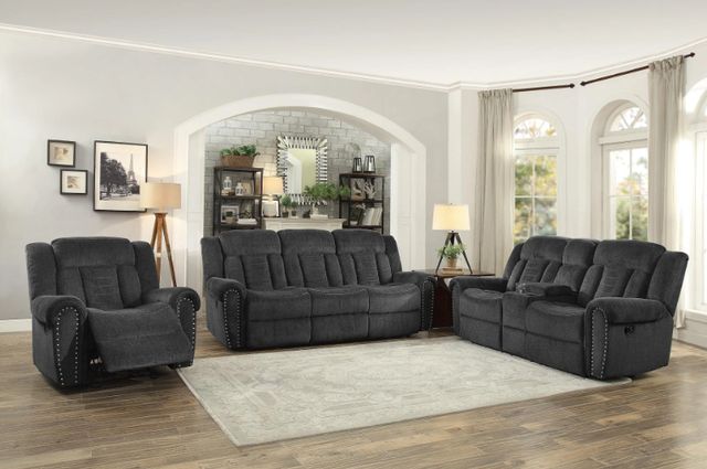Homelegance® Nutmeg Charcoal Gray Manual Double Reclining Sofa-1