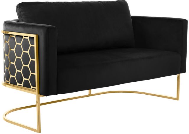 Meridian Furniture Casa Black/Gold Velvet Loveseat-0